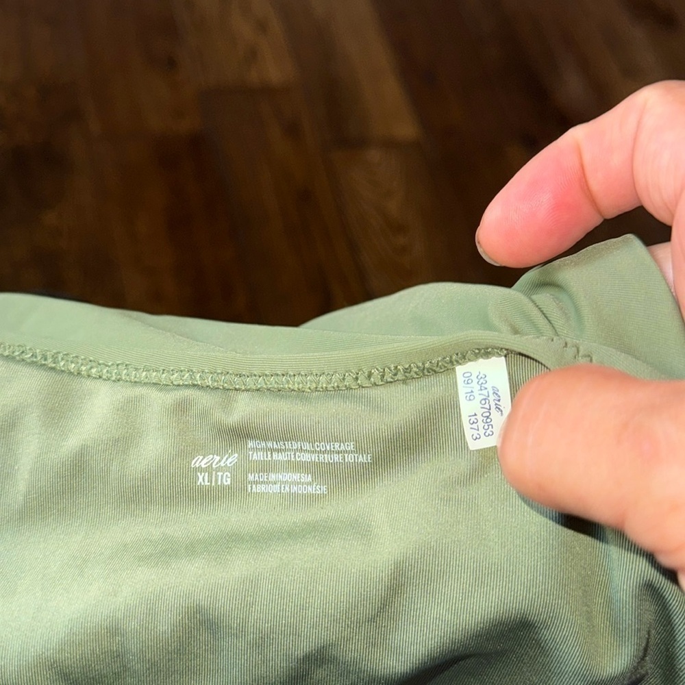 Aerie Green High Waisted Full Coverage Swim Bikini Bottoms - Picture 4 of 4